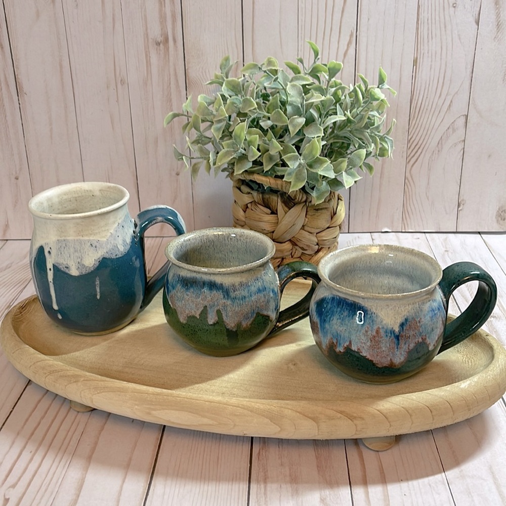 Handcrafted Pottery Mugs (3)